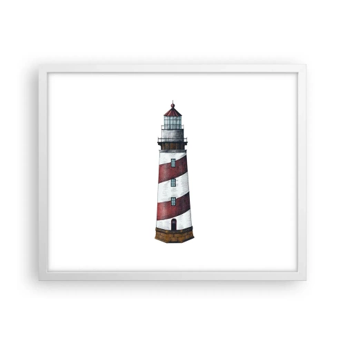 Poster in een witte lijst - Altijd op zijn hoede - 50x40 cm