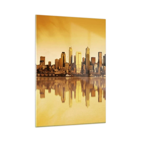 Schilderen op glas - De stilte van de metropool - 50x70 cm
