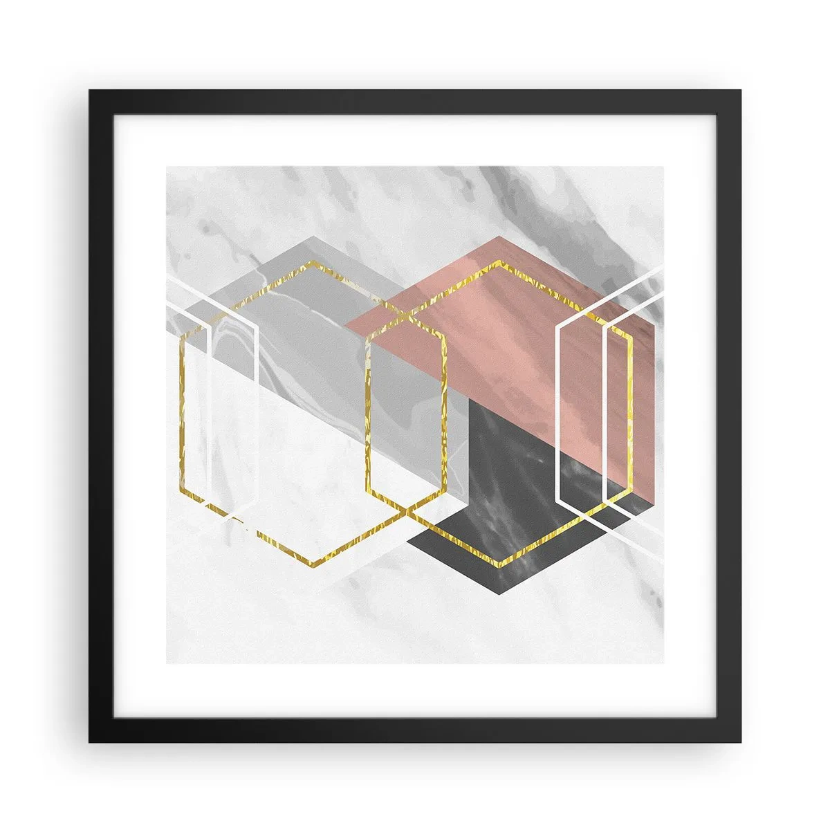 Poster in een zwarte lijst - Keten samenstelling - 40x40 cm