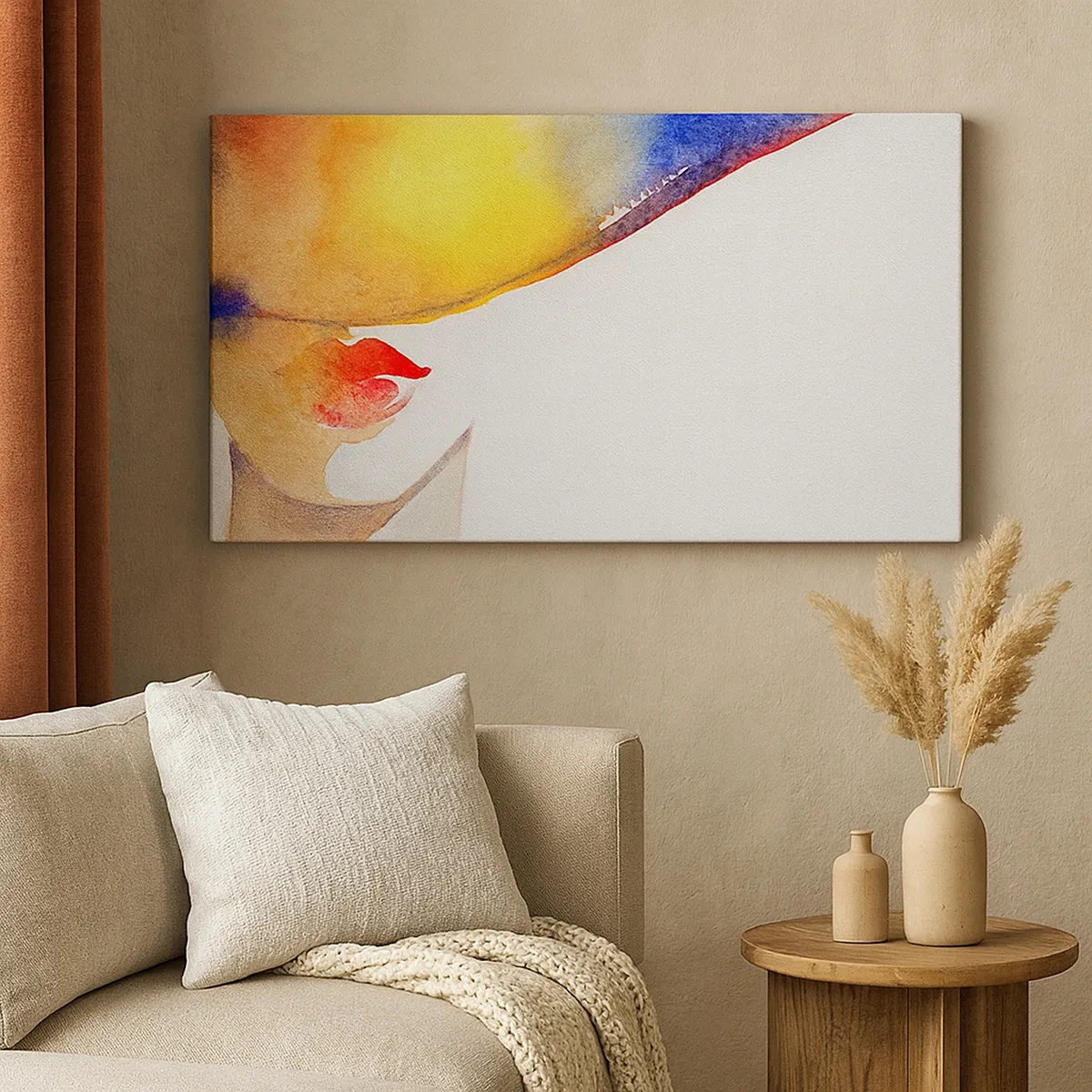 Schilderen op canvas - Portret van een dame - 30x30 cm