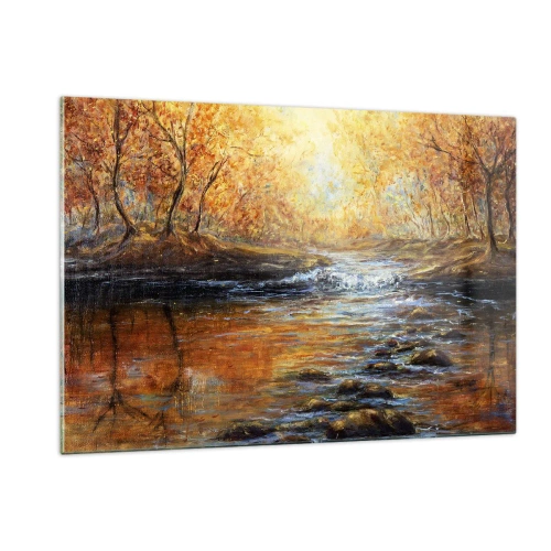 Schilderen op glas - De gouden stroom - 120x80 cm