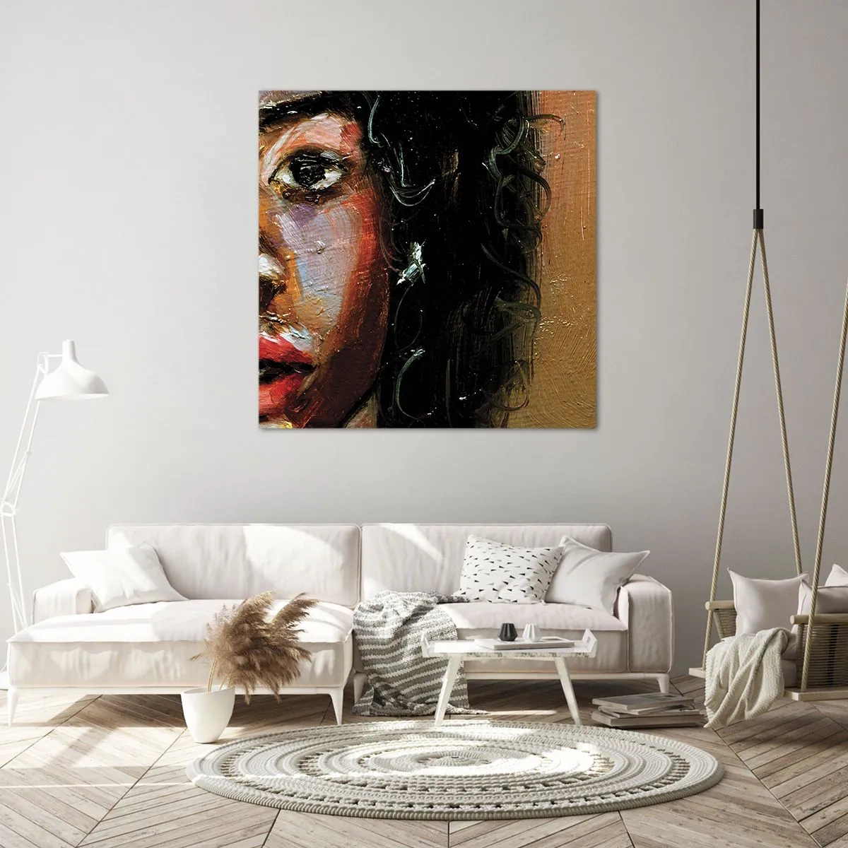 Schilderen op canvas - Zwart en gloed - 70x70 cm