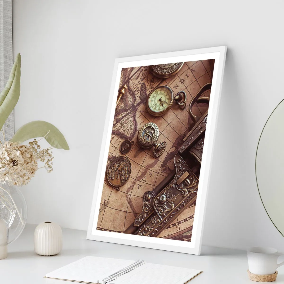 Poster in een witte lijst - Avontuur roept - 30x40 cm