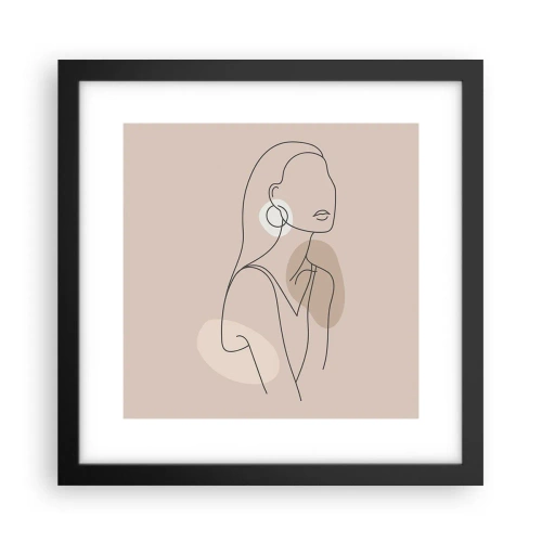 Poster in een zwarte lijst - meisjesachtig icoon - 30x30 cm