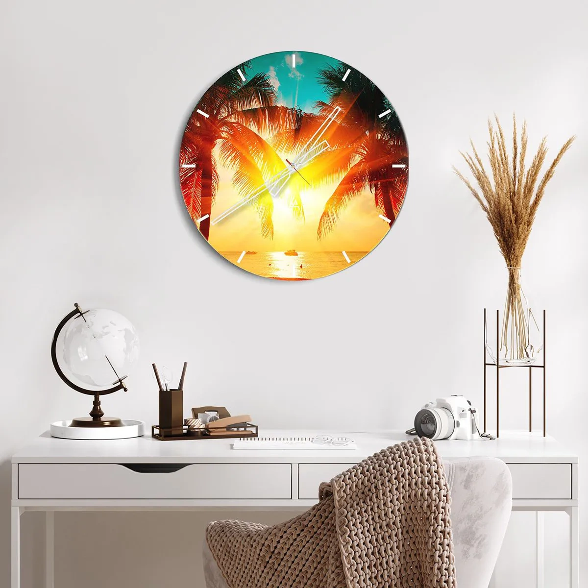Wandklok - Klok - Exotisch koppel - 30x30 cm