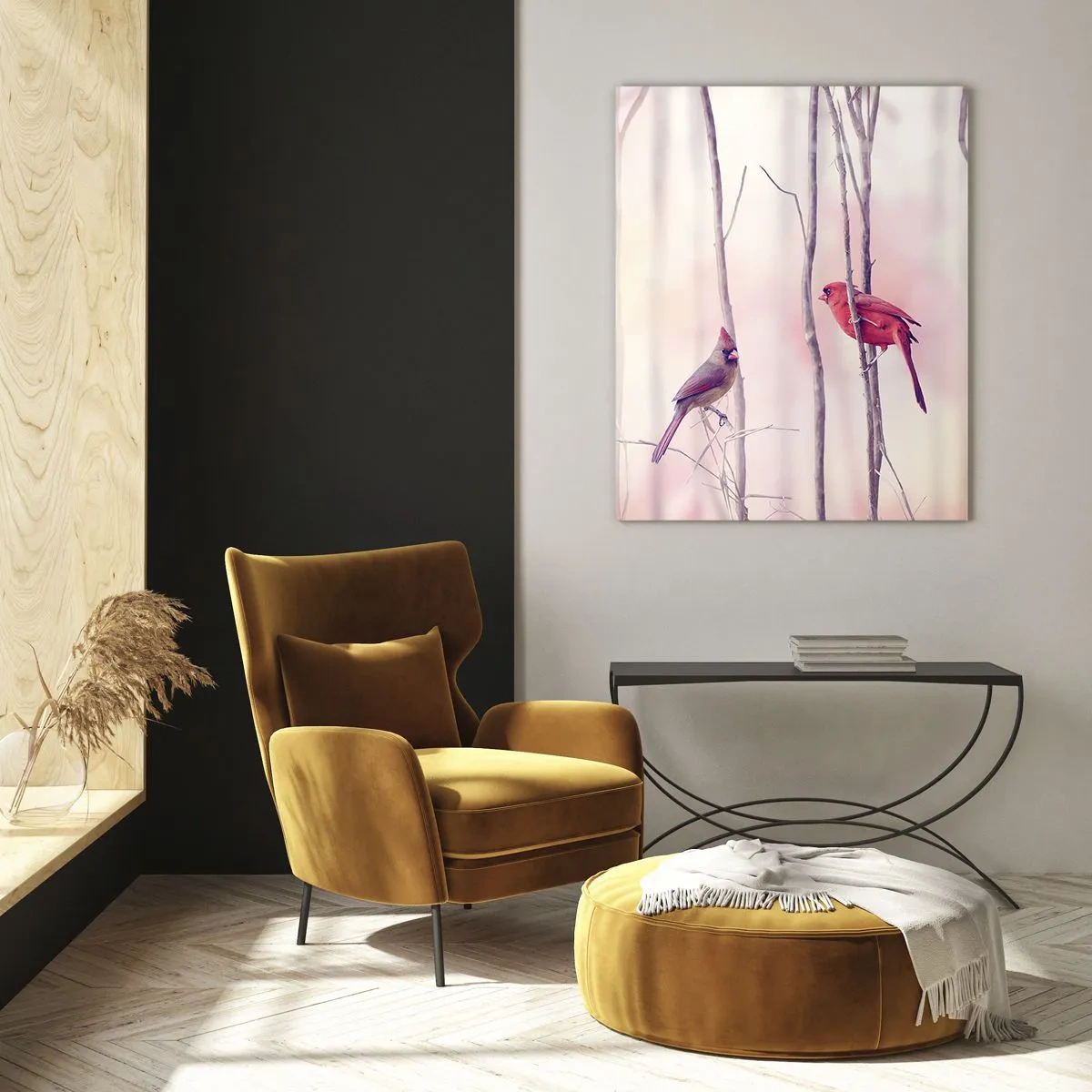 Schilderen op glas - Verhaal van het roze woud - 70x100 cm