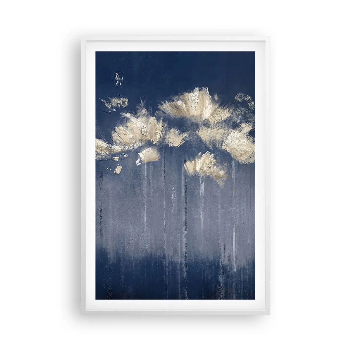 Poster in een witte lijst - Als bloemblaadjes in de wind - 61x91 cm