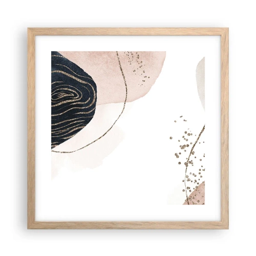 Een poster in een licht eiken lijst - Alles vloeit - 40x40 cm