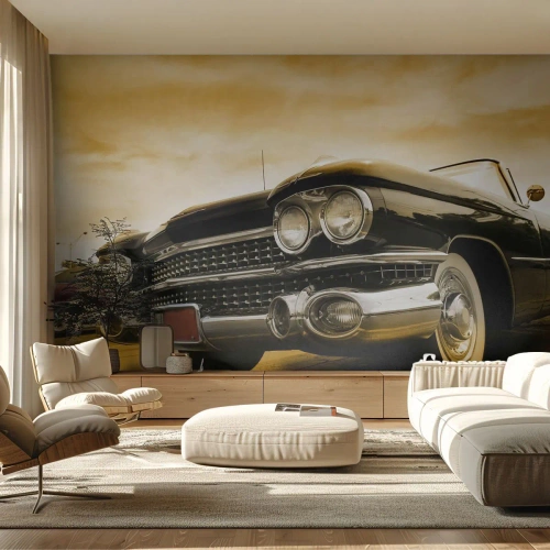 Fotobehang Premium Canvas - Klassiekers gaan nooit voorbij - Auto, Automobiel, Retro - 400x280 cm