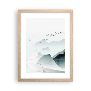 Een poster in een licht eiken lijst - Over de toppen - 30x40 cm