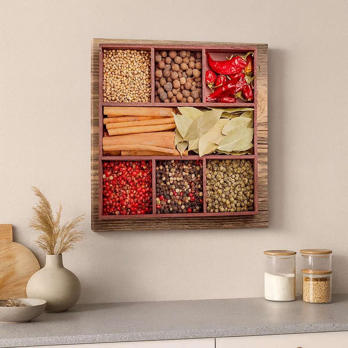 Schilderen op canvas - Volgorde van vormen, boeket van aroma's - 30x30 cm