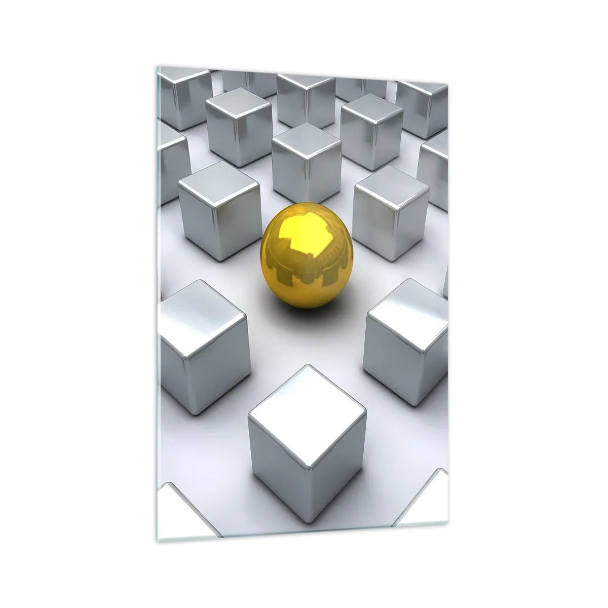 Schilderen op glas - Waarom ik? Geometrische compositie - 70x100 cm