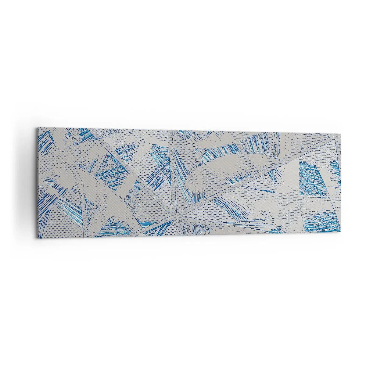 Schilderen op canvas - In een blauwgrijs labyrint - 160x50 cm