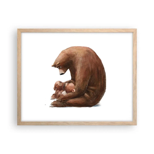 Een poster in een licht eiken lijst - Zoete dromen, kinderen - 50x40 cm