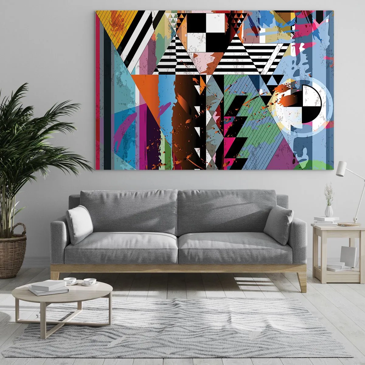 Schilderen op glas - Geometrisch en organisch - 120x80 cm