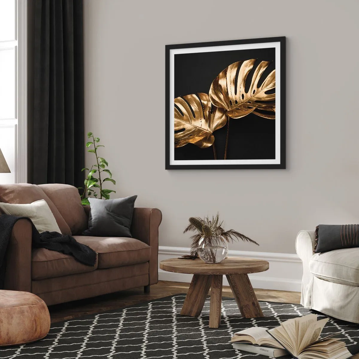 Poster in een zwarte lijst - De schatten van de natuur - 40x40 cm