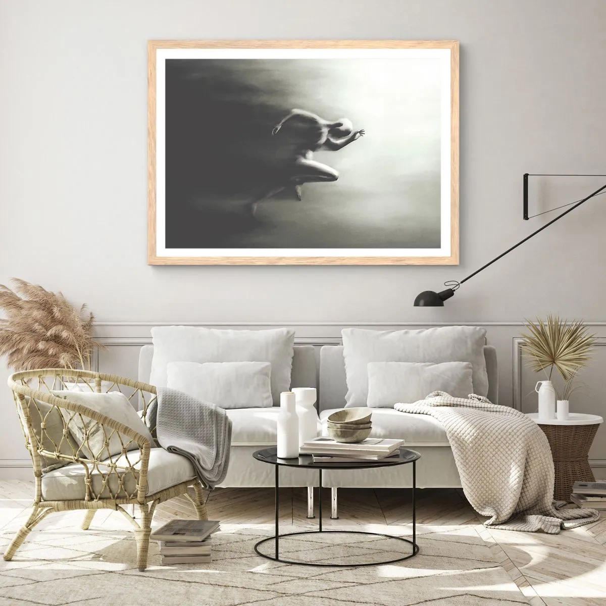 Een poster in een licht eiken lijst - Niet te stopen - 91x61 cm