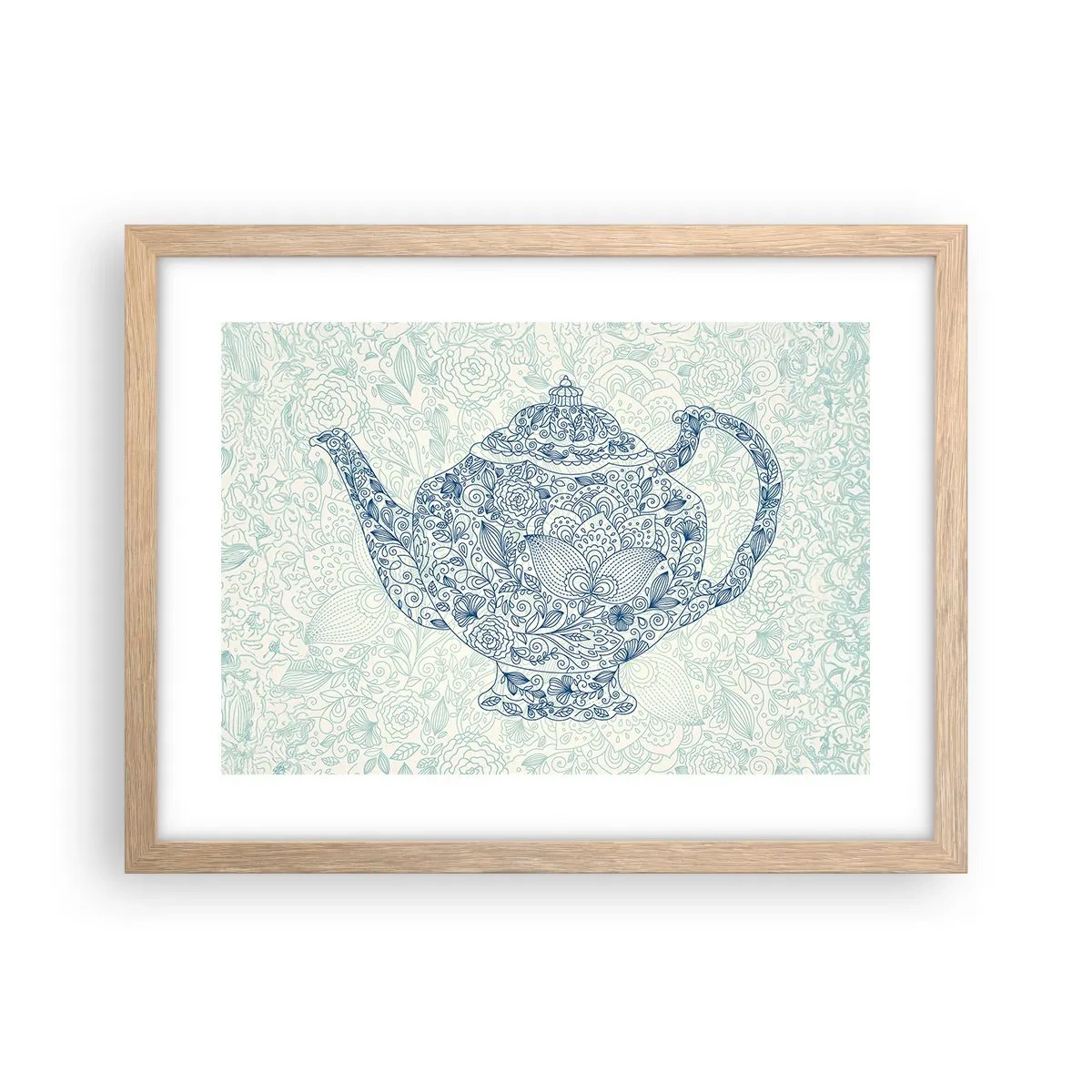 Een poster in een licht eiken lijst - De charme van thee - 40x30 cm