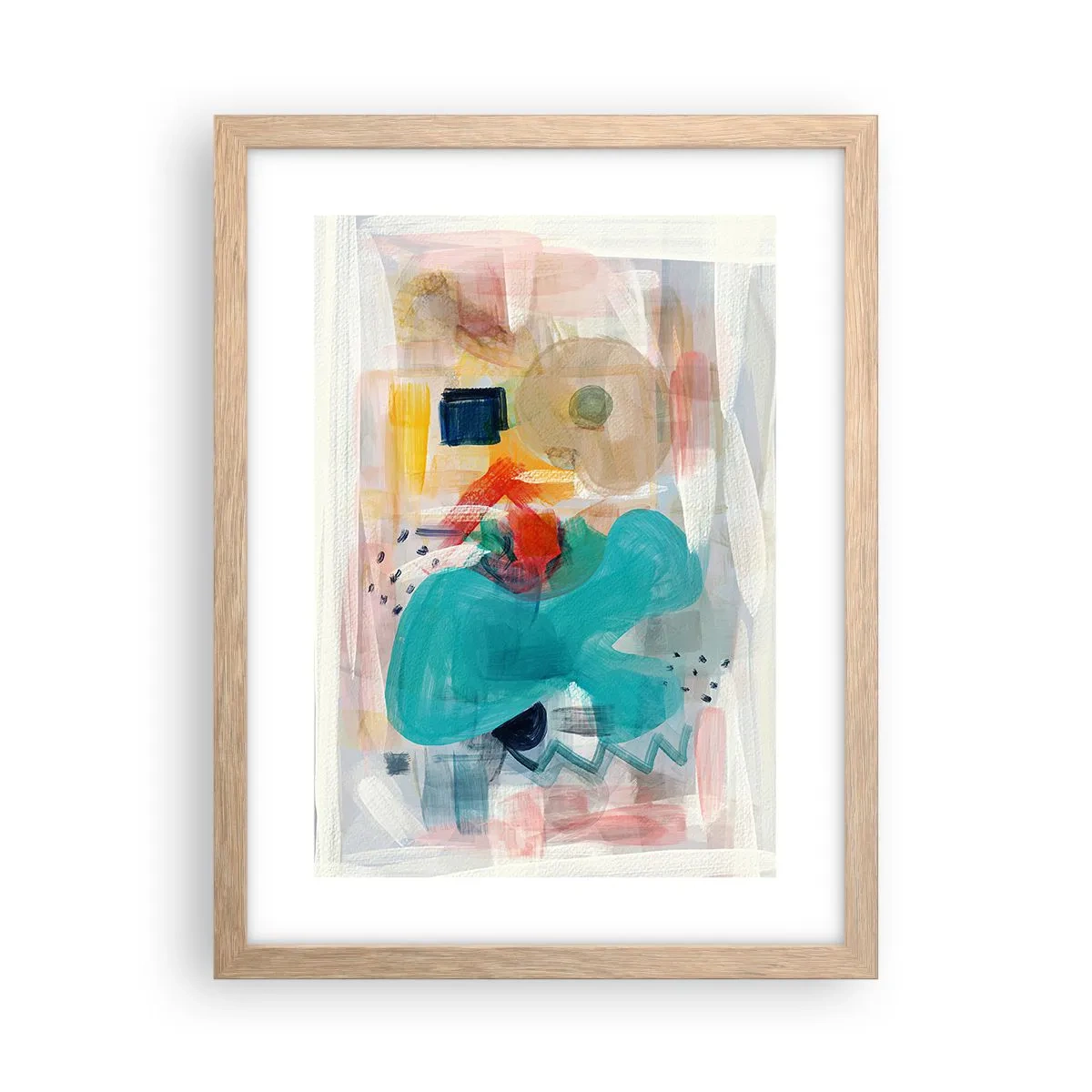 Een poster in een licht eiken lijst - Kleurrijk spel - 30x40 cm