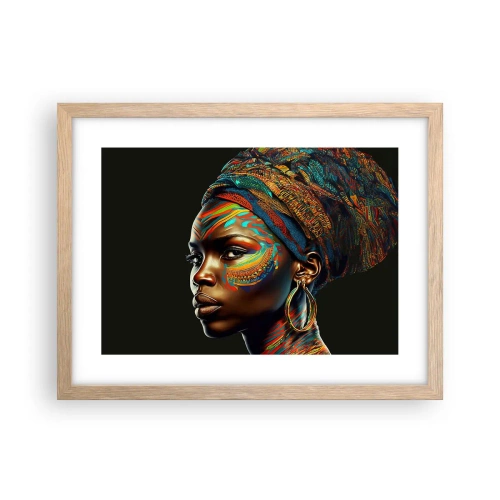 Een poster in een licht eiken lijst - Afrikaanse koningin - 40x30 cm