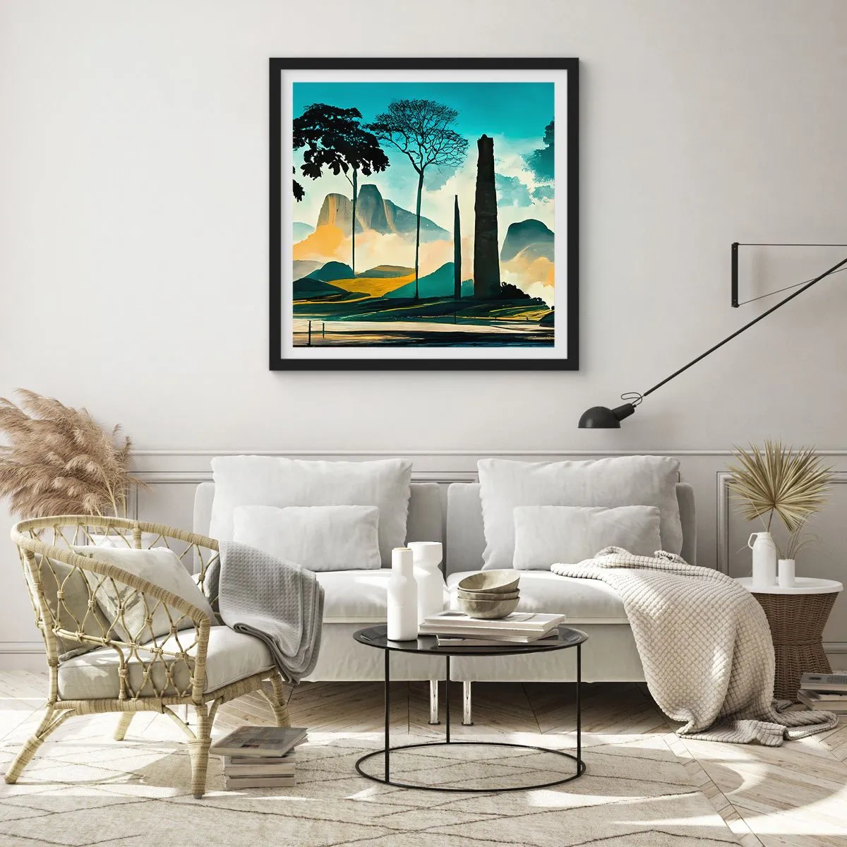 Poster in een zwarte lijst - Nog hoger en hoger - 30x30 cm