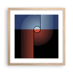 Een poster in een licht eiken lijst - In een geometrische omhelzing - 40x40 cm