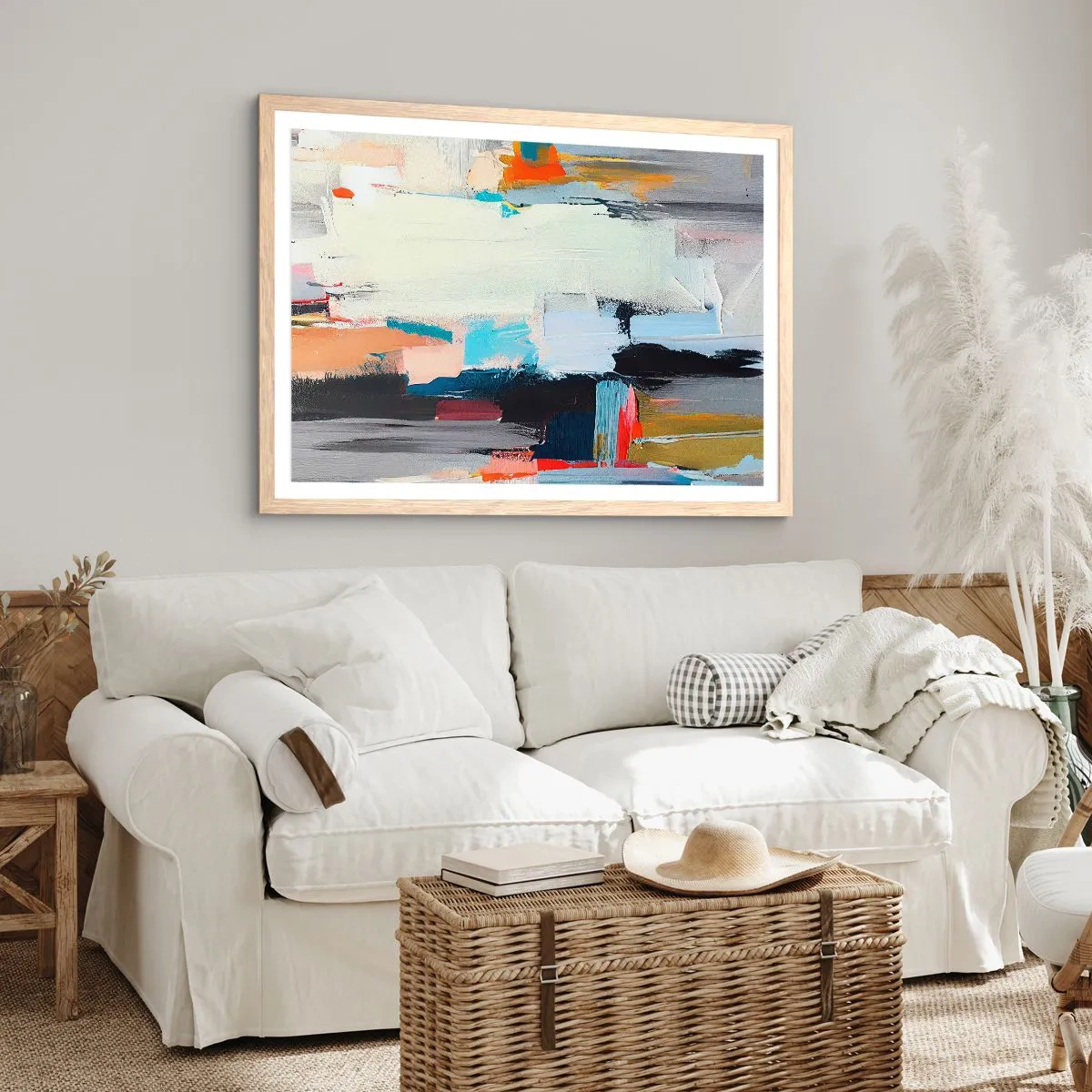 Een poster in een licht eiken lijst - Is er een methode? - 100x70 cm