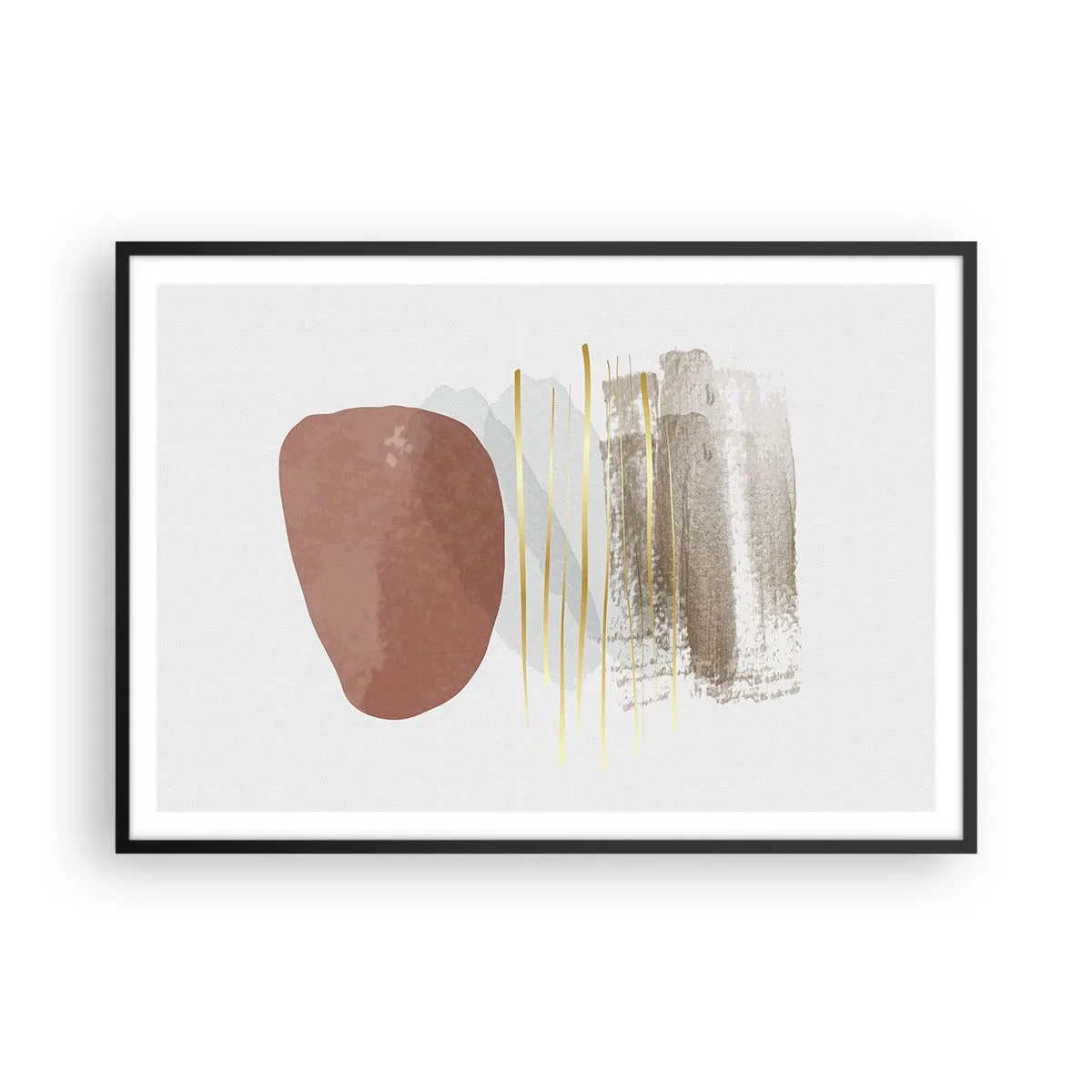 Poster in een zwarte lijst - Abstracte zuilengalerij - 100x70 cm