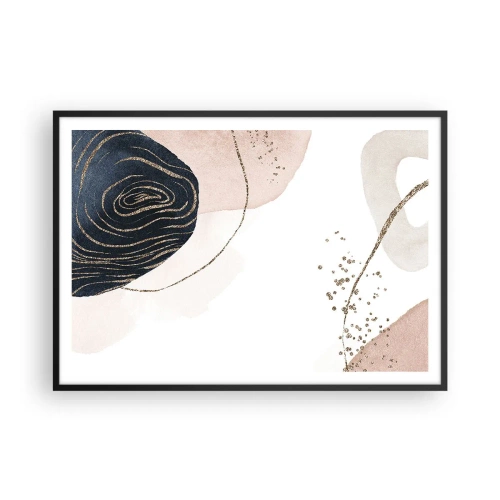 Poster in een zwarte lijst - Alles vloeit - 100x70 cm
