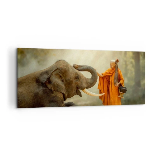 Schilderen op canvas - Ontmoeting tijdens een reis - 120x50 cm