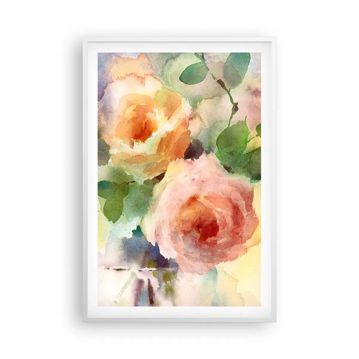 Poster in een witte lijst - Delicaat als aquarel - 61x91 cm