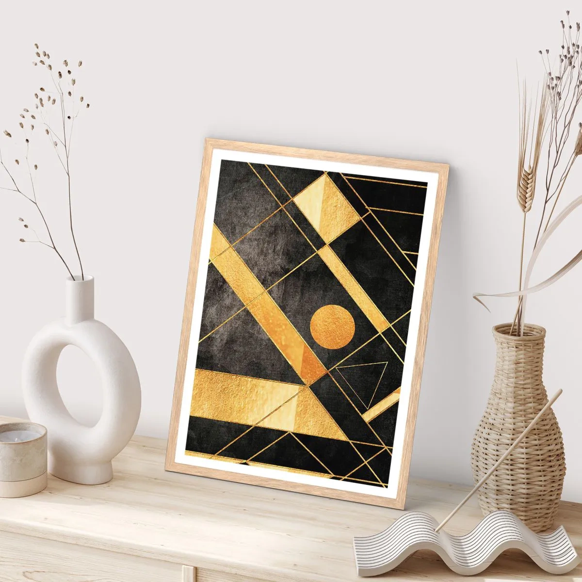 Een poster in een licht eiken lijst - De zon van de woestijn - 70x100 cm