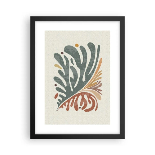 Poster in een zwarte lijst - Veelkleurig blad - 30x40 cm