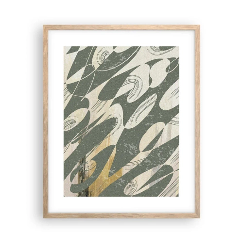 Een poster in een licht eiken lijst - Ritmische abstractie - 40x50 cm