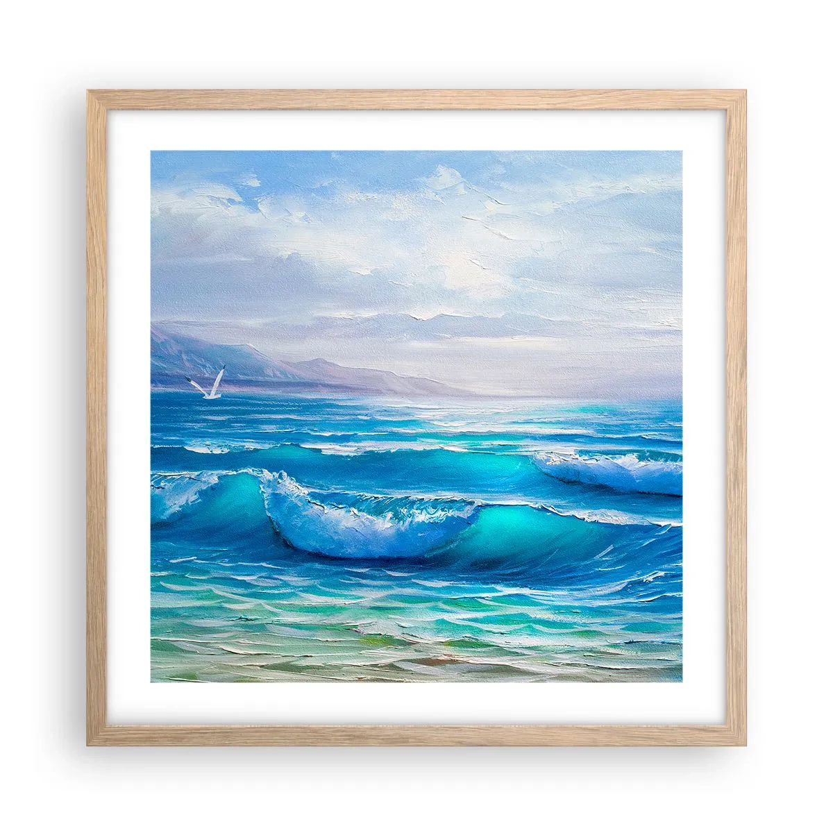 Een poster in een licht eiken lijst - Het brengt verlichting - 50x50 cm