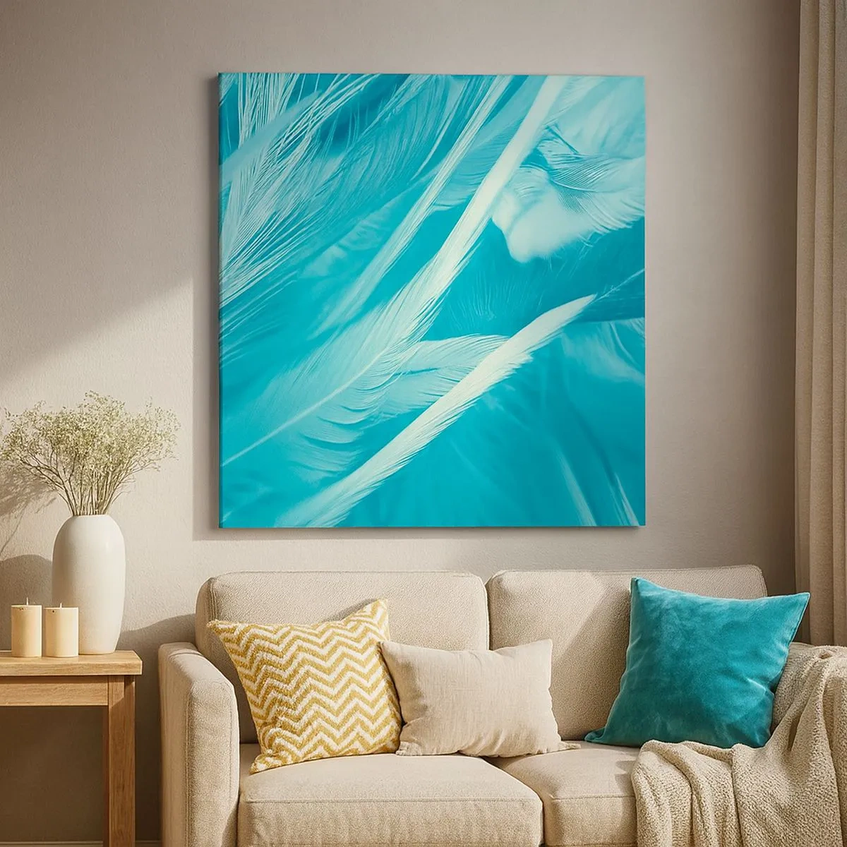 Schilderen op canvas - Verdrinken in pluisjes - 30x30 cm