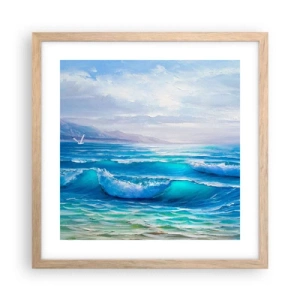 Een poster in een licht eiken lijst - Het brengt verlichting - 40x40 cm