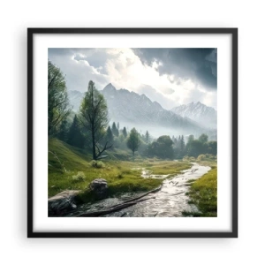 Poster in een zwarte lijst - Daarheen en terug - 50x50 cm