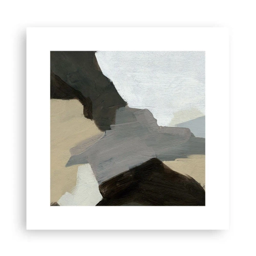 Poster - Abstractie: het kruispunt van grijs - 30x30 cm