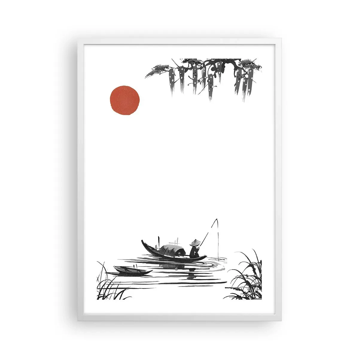 Poster in een witte lijst - Aziatische middag - 50x70 cm