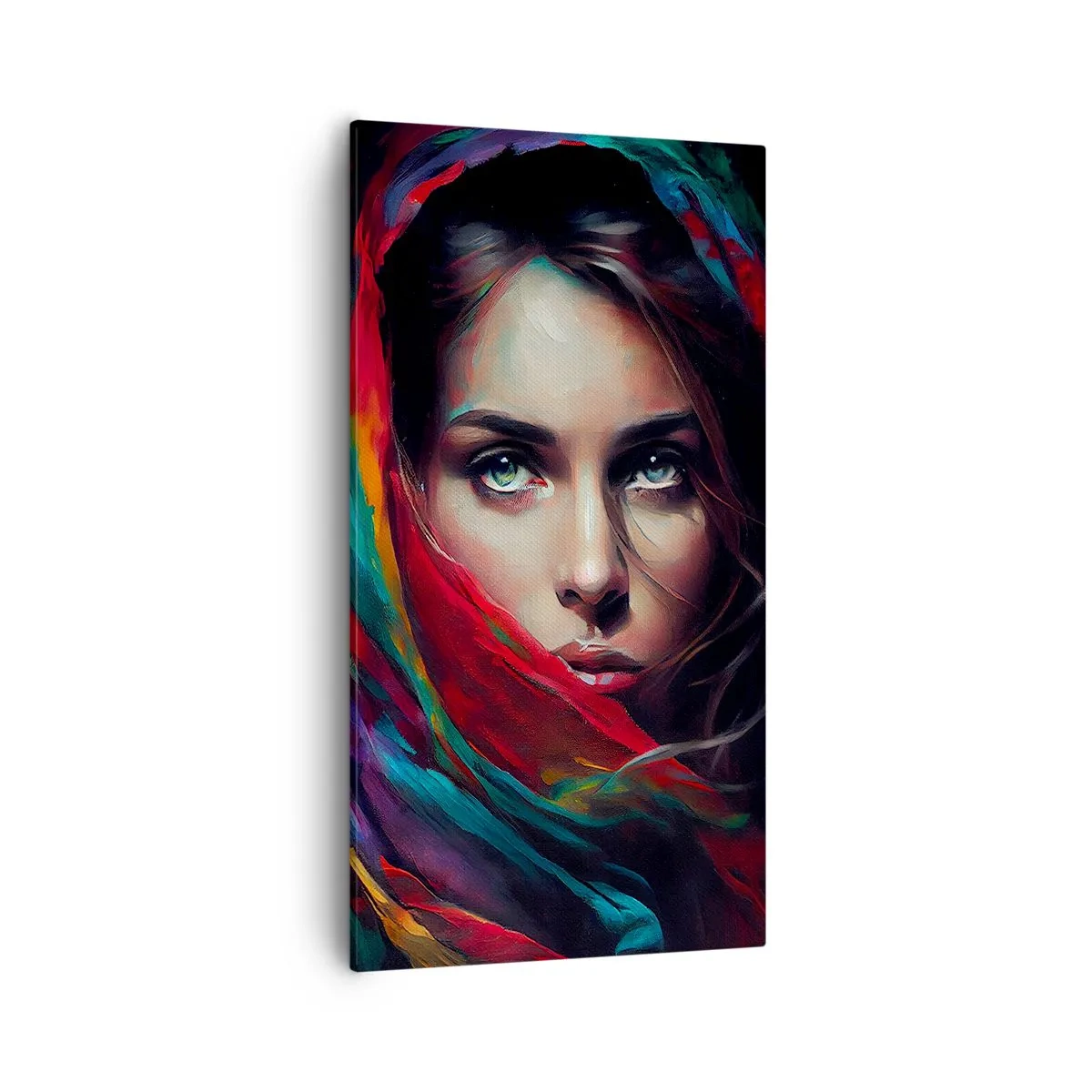 Schilderen op canvas - Mysterie met groene ogen - 55x100 cm