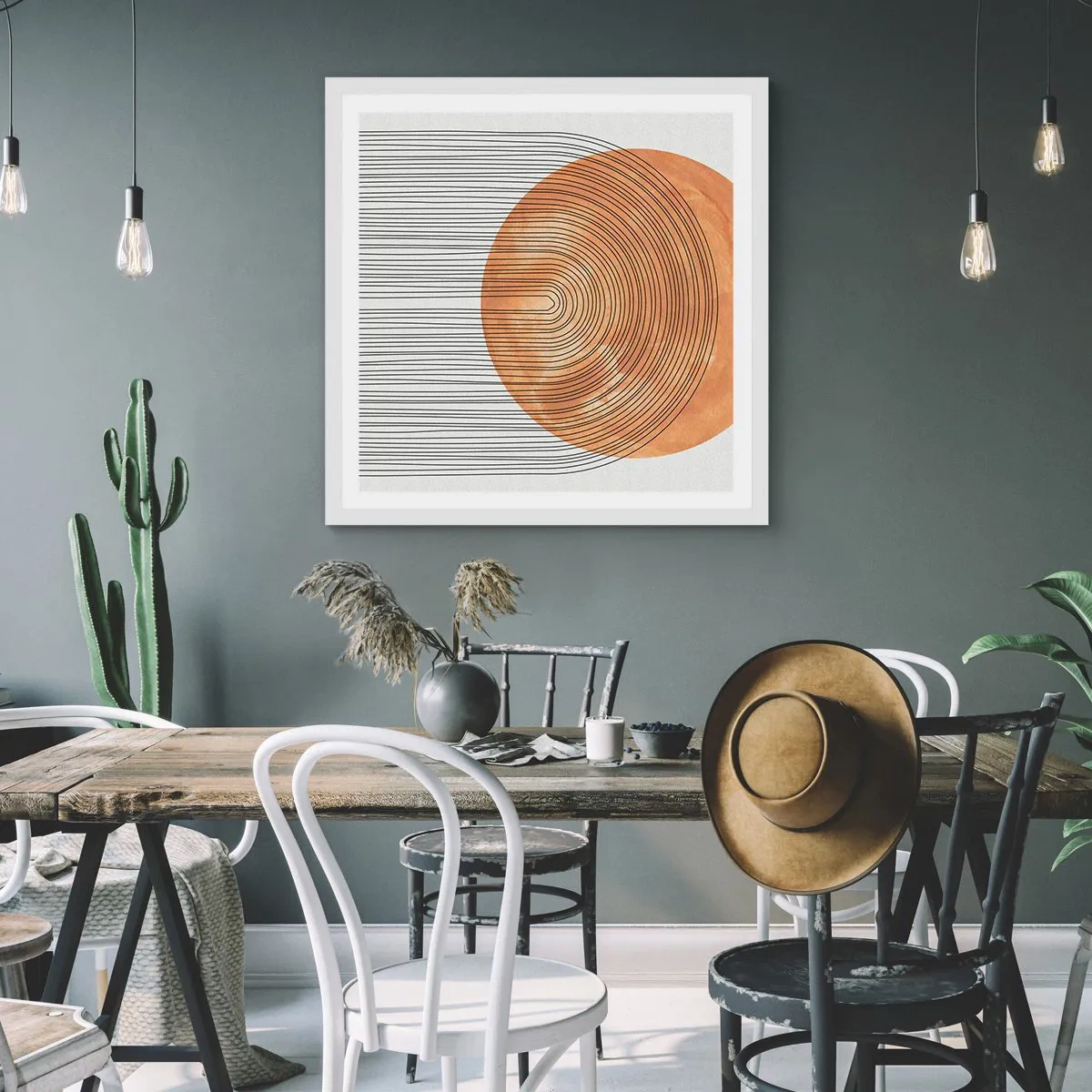 Poster in een witte lijst - Zonnige compositie - 50x50 cm