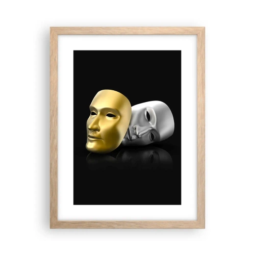 Een poster in een licht eiken lijst - Het leven is theater - 30x40 cm