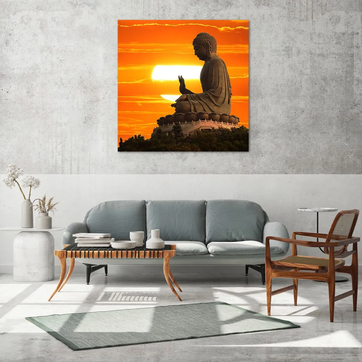 Schilderen op glas - Geen angst voor de wereld - 70x70 cm