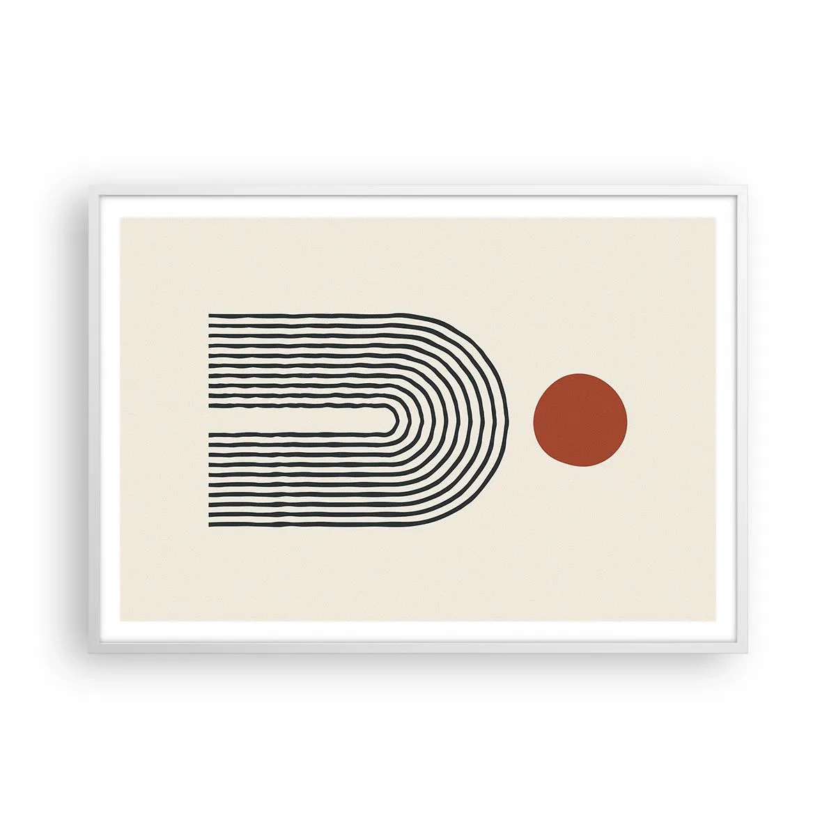 Poster in een witte lijst - Magnetisme van vormen en kleuren - 100x70 cm