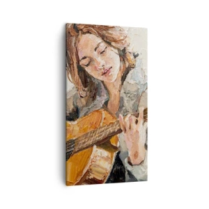 Schilderen op canvas - Concerto voor gitaar en een meisjeshart - 45x80 cm
