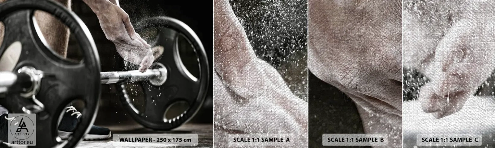 Fotobehang Monster Premium Canvas - Uitdaging aanvaard! - Sport, Sportschool, Gewichtheffen - 100x30 cm