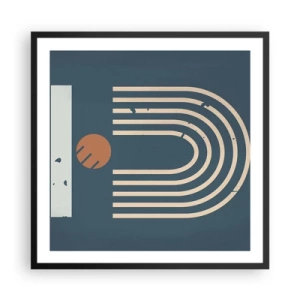 Poster in een zwarte lijst - Geometrie op de granaatappel - 60x60 cm