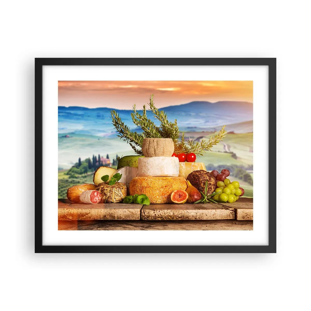 Poster in een zwarte lijst - De Italiaanse levensvreugde - 50x40 cm