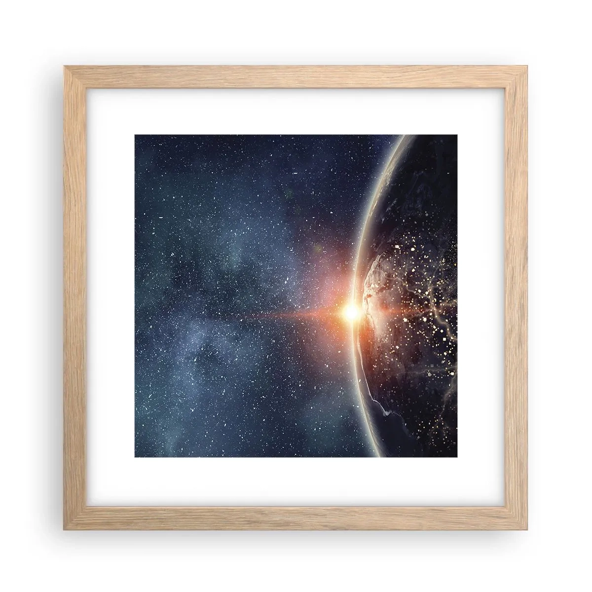 Een poster in een licht eiken lijst - In een nieuw perspectief - 30x30 cm